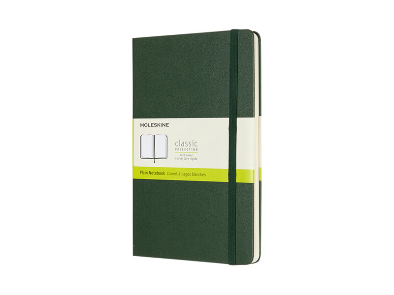 Notitieboek Moleskine large 130x210mm blanco hard cover myrtle green 1