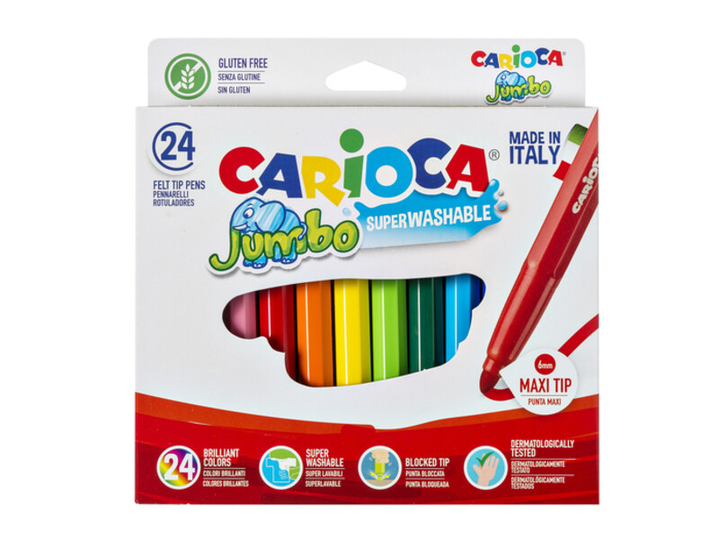 Viltstiften Carioca Jumbo Maxi  set à 24 kleuren 1