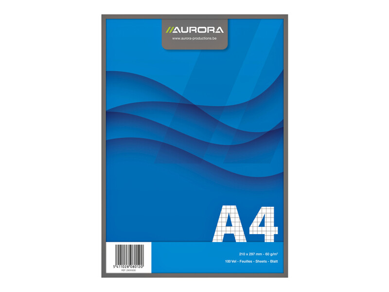 Schrijfblok Aurora A4 ruit 5x5mm 200 pagina's 60gr blauw 1