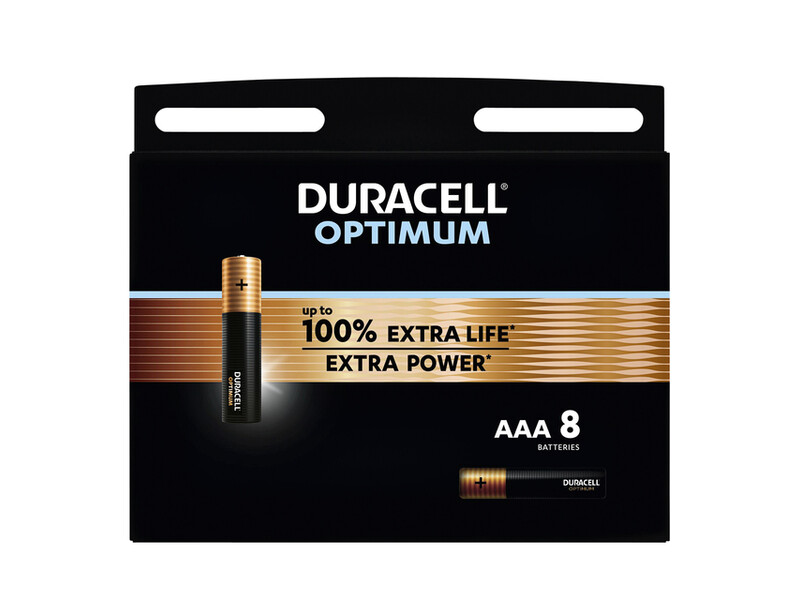 Batterij Duracell Optimum 100% 8xAAA 1
