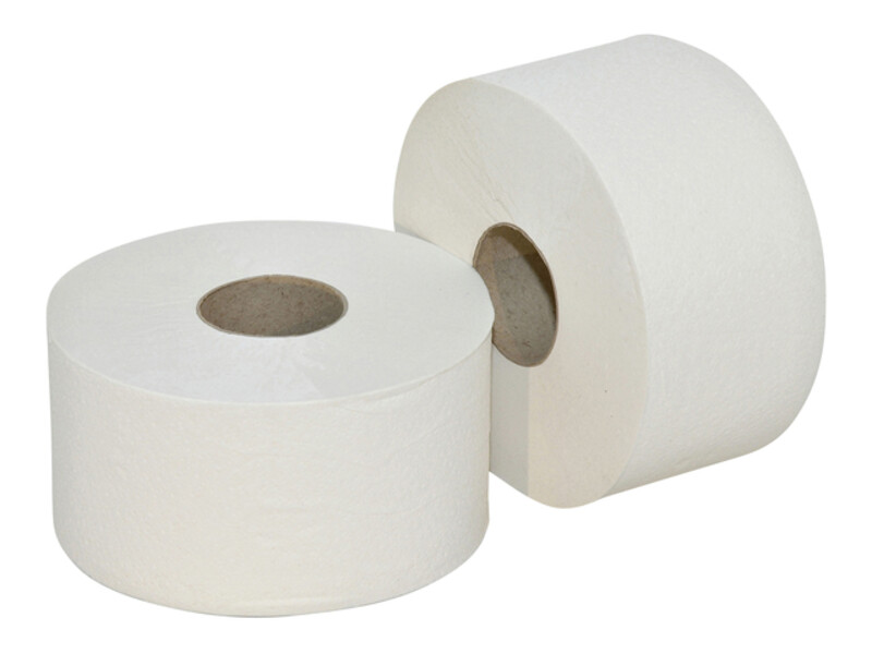 Toiletpapier Euro Products Q5 mini jumbo 2l recycled 180m wit 240218 2