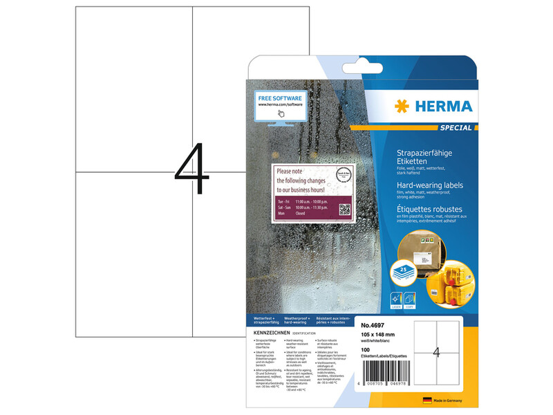 Etiket HERMA 4697 105x148mm weerbestendig wit 100stuks 1