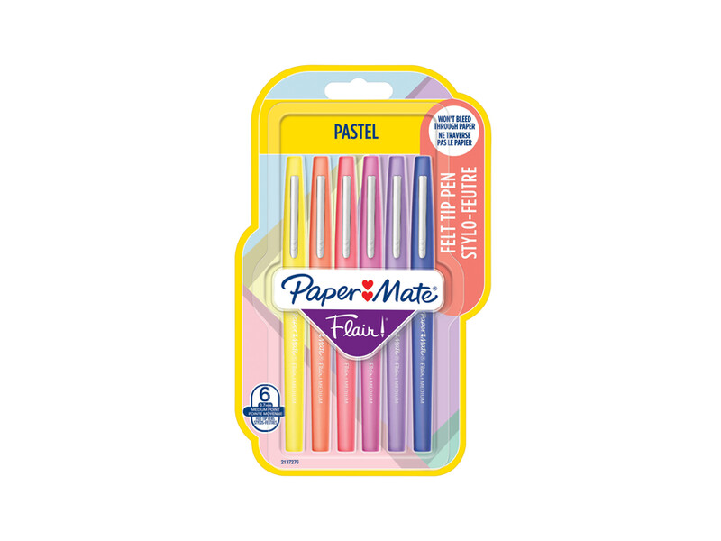 Fineliner Paper Mate Flair Pastel blister à 6 kleuren 1