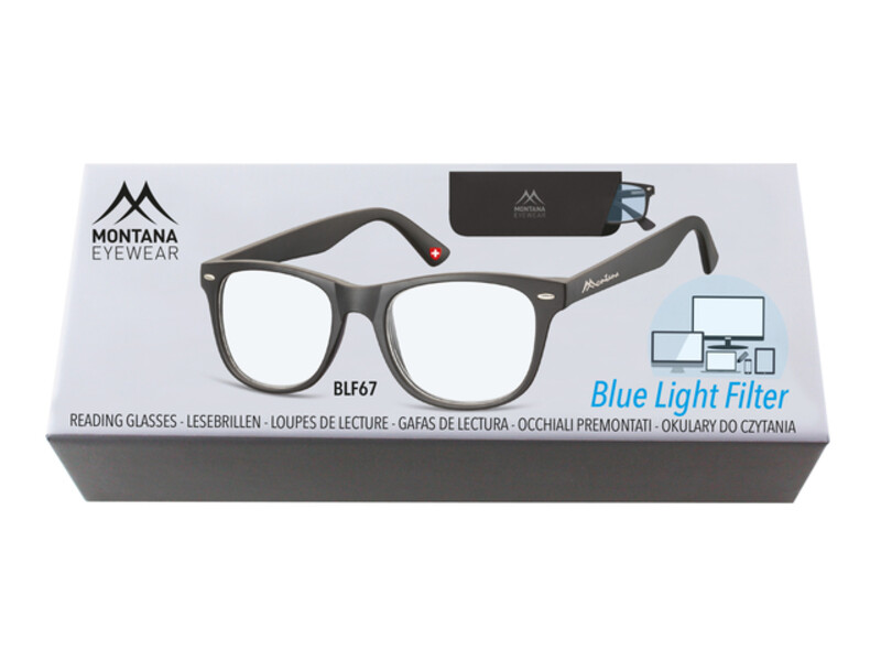 Leesbril Montana blue light filter +3.00 dpt zwart 2