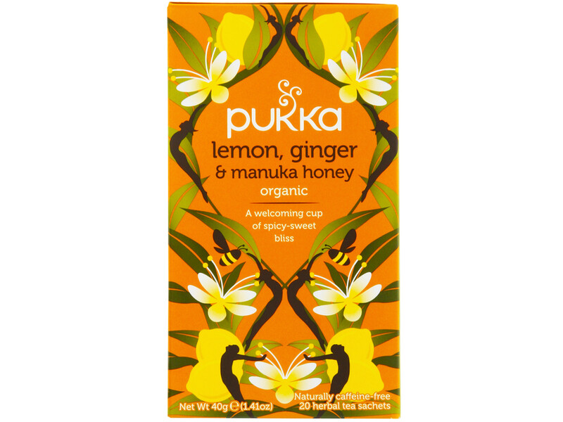 Thee Pukka lemon ginger & manuka honey 20 zakjes 1