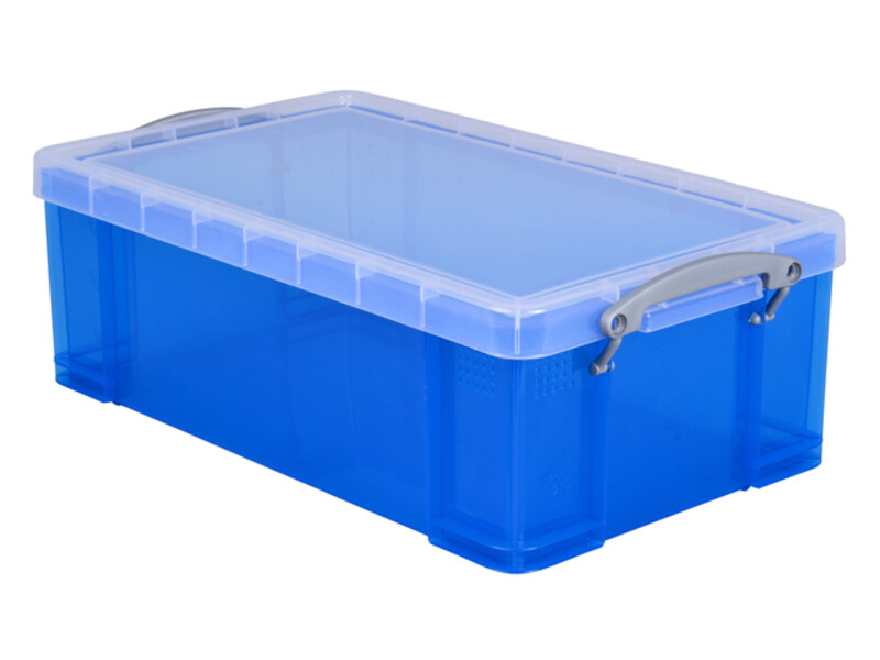 Opbergbox Really Useful 12 liter 465x270x150 mm transparant blauw 1
