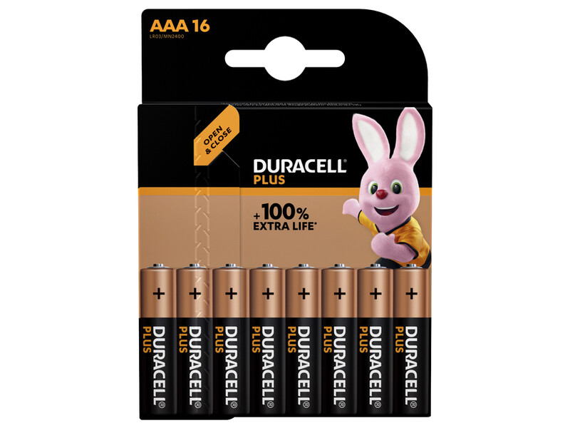 Batterij Duracell Plus 16xAAA 1