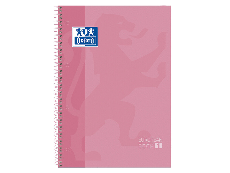 Notitieboek Oxford Classic Europeanbook A4+ 4-gaats lijn 80vel roze 1