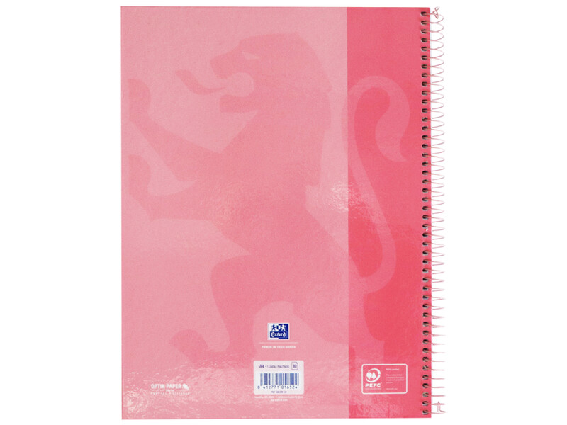Notitieboek Oxford Classic Europeanbook A4+ 4-gaats lijn 80vel roze 2