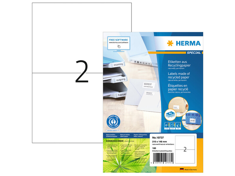 Etiket HERMA recycling 10737 210x148mm 160stuks wit 1