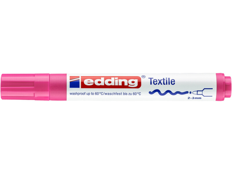 Viltstift edding 4500 textiel rond 2-3mm neon roze 2