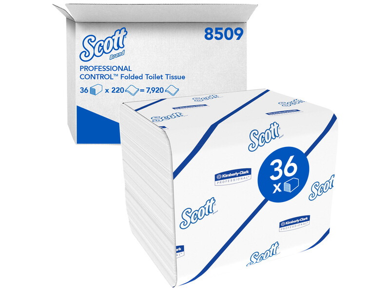 Toiletpapier Scott Control gevouwen 2-laags 36x220vel wit 8509 1