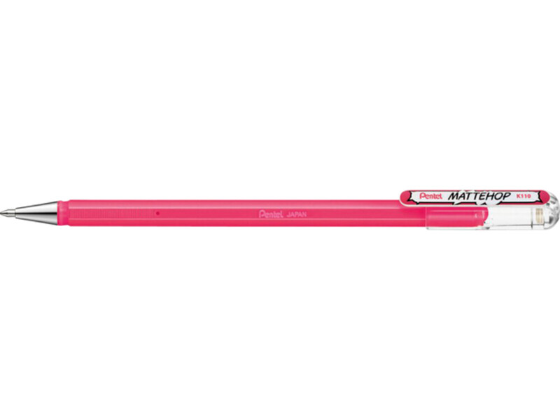 Gelschrijver Pentel Mattehop K110 roze 0.5mm 1