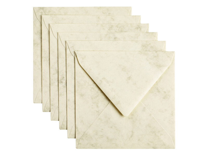 Envelop Papicolor 140x140mm marble Ivoor 1