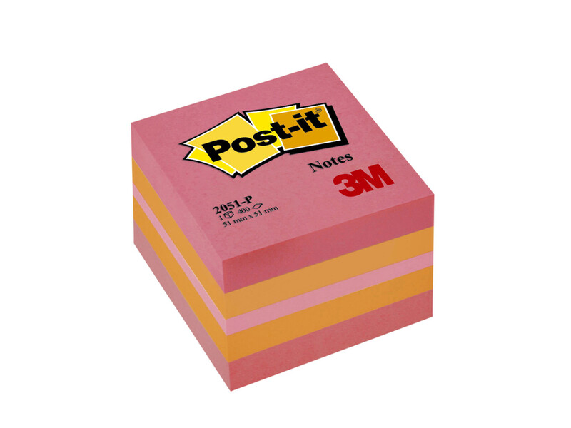 Memoblok 3M Post-it 2051 51x51mm kubus roze 1