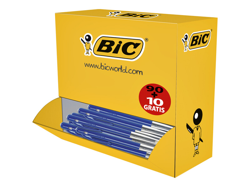 Balpen Bic M10 medium blauw doos 90+10 gratis 1