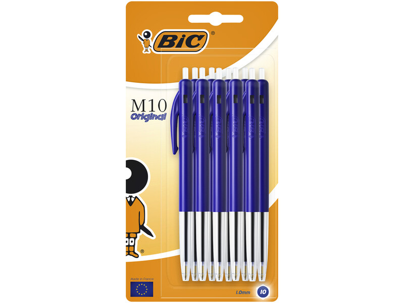 Balpen Bic M10 blauw medium blister à 10st 1