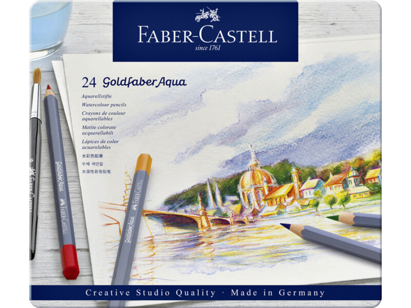 Kleurpotloden Faber-Castell Goldfaber aquarel blik à 24 stuks assorti 1