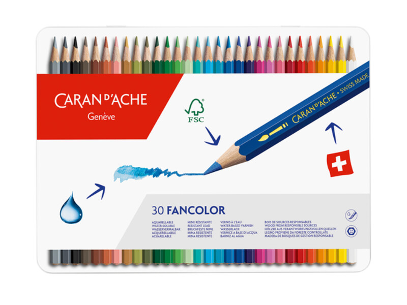 Kleurpotloden Caran d'Ache Fancolor 30stuks assorti 1