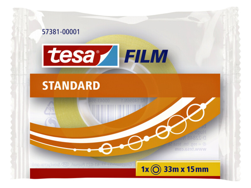 Plakband Tesa film standaard 15mmx33m 1