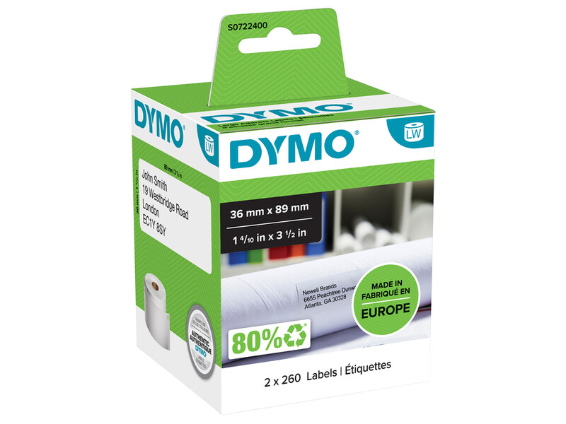 Etiket Dymo 99012 labelwriter 36x89mm adreslabel 520stuks 1