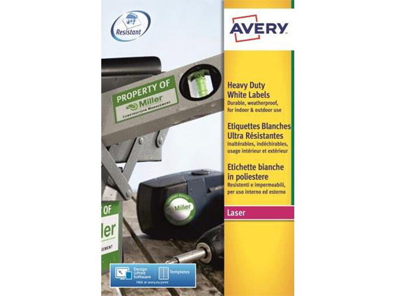 Etiket Avery L7060-20 63.5x38.1mm polyester wit 420stuks 1