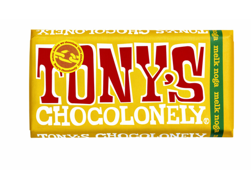 Chocolade Tony's Chocolonely melk noga reep 180gr 1