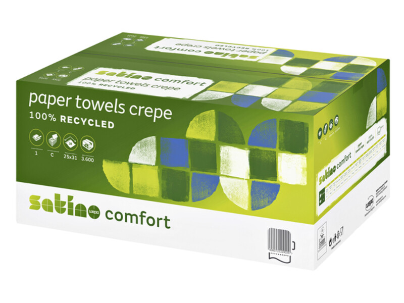 Handdoek Satino Comfort C-vouw 25x31cm 1-laags 3600st 1