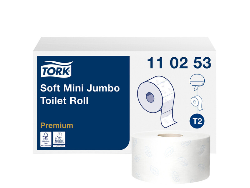 Toiletpapier Tork Mini Jumbo T2 premium 2-laags 170mtr wit 110253 1
