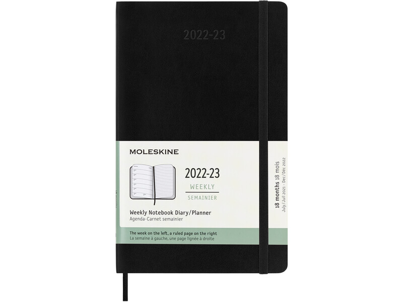 Agenda notitieboek 2022-2023 Moleskine 18mnd Large soft cover zwart 1