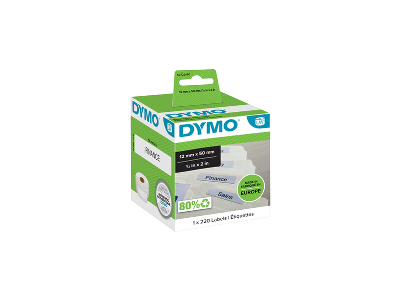 Etiket Dymo 99017 labelwriter 12x50mm hangmapruiter 220stuk 1