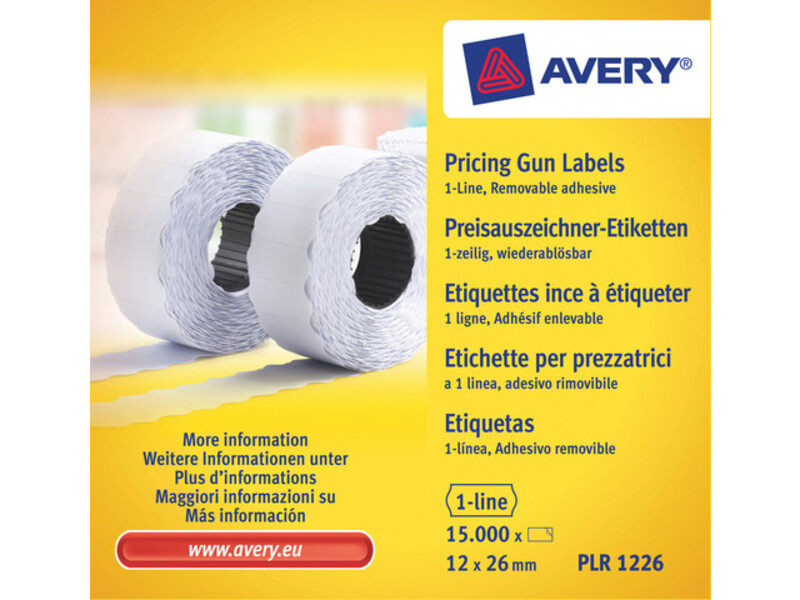 Etiket Avery Single Line Wit Afneembaar 26X12mm 1500St 1