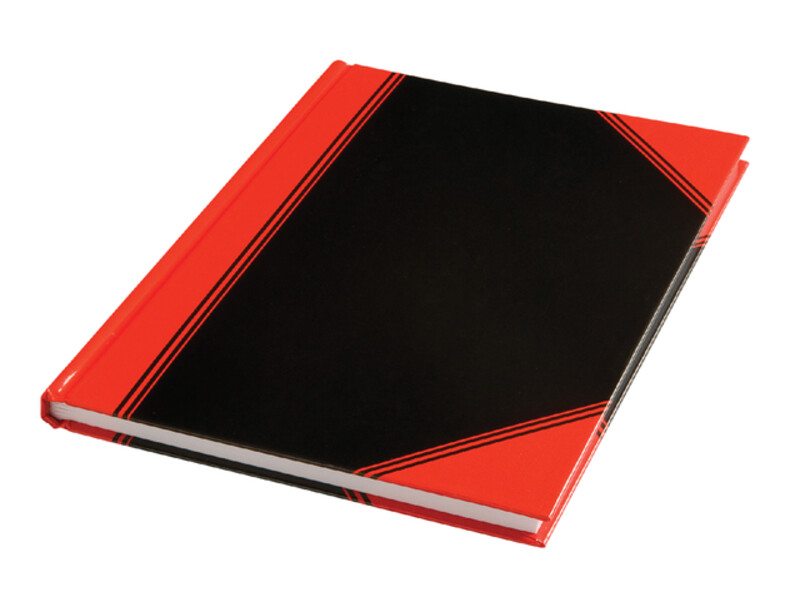 Notitieboek zwart/rood A4 lijn 70gr 96vel 1