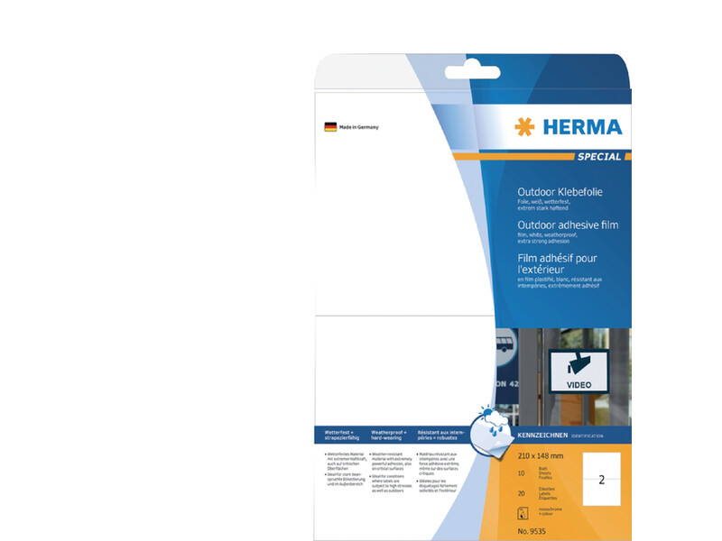 Etiket HERMA 9535 210x148mm weerbestendig wit 20stuks 1
