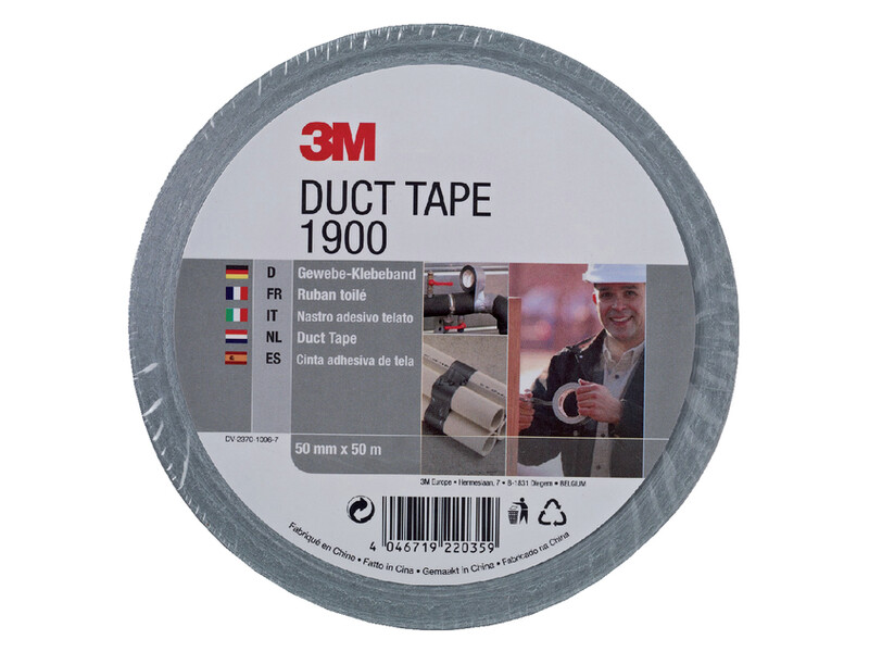 Plakband 3M 1900 Duct Tape 50mmx50m zilver 1