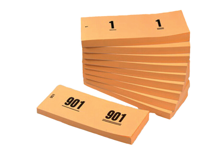 Nummerblok 42x105mm nummering 1-1000 oranje 10 stuks 1