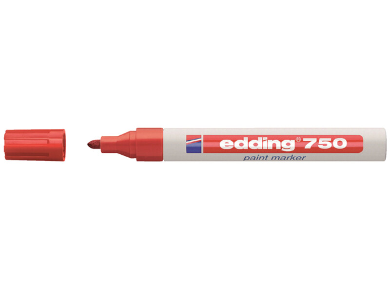 Viltstift edding 750 lakmarker rond rood 2-4mm 1