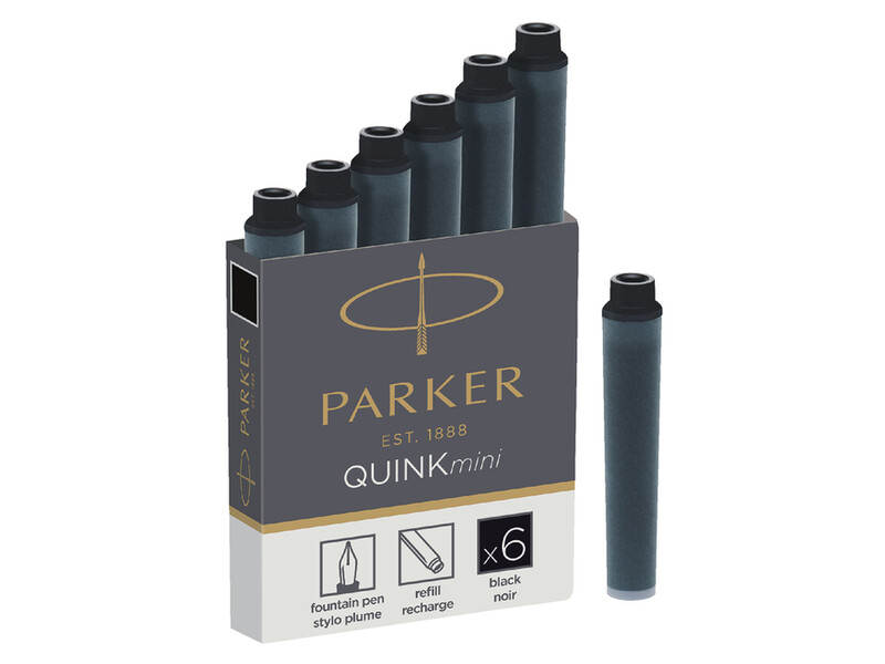 Inktpatroon Parker Quink mini tbv Parker esprit zwart pak à 6 stuks 1