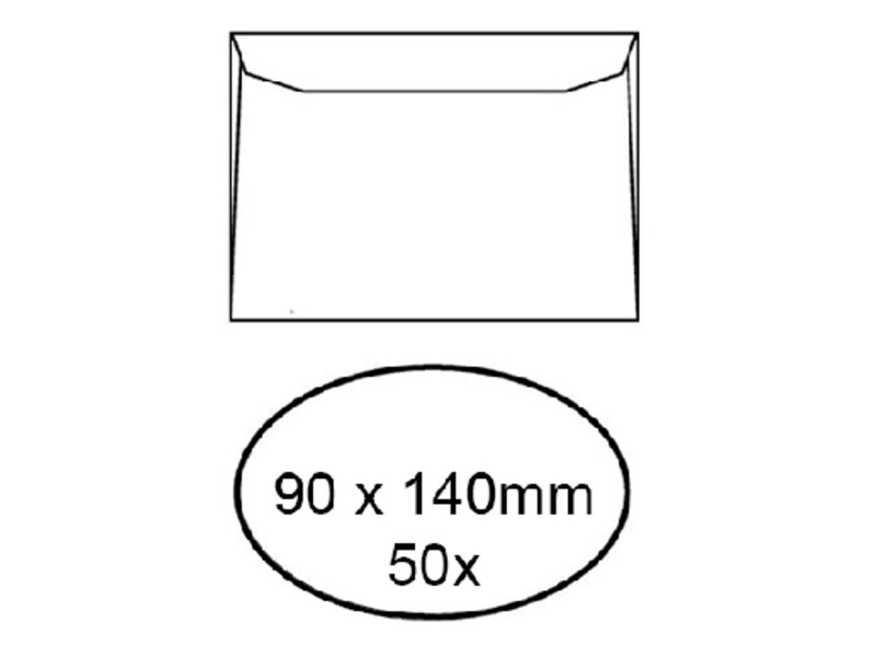 Envelop Quantore voor visitekaartjes 90x140mm 95gr wit 50st. 1