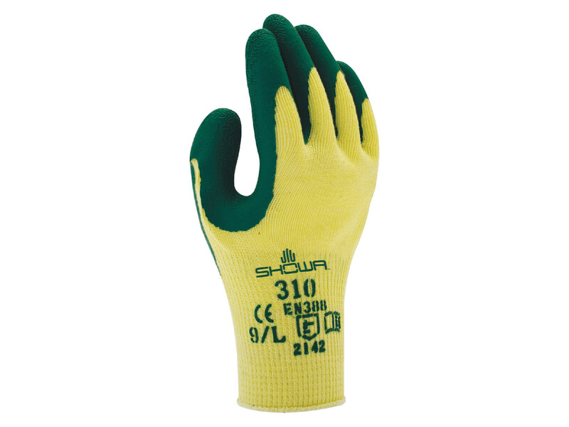 Handschoen Showa 310 grip latex XL groen/geel 1