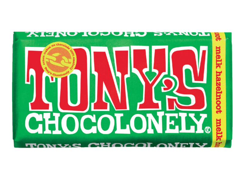 Chocolade Tony's Chocolonely melk hazelnoot reep 180gr 1