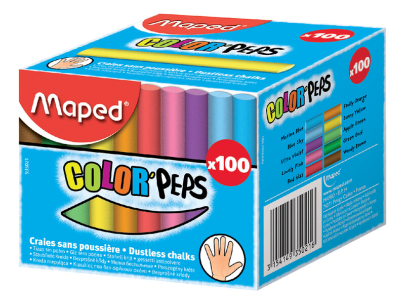 Schoolbordkrijt Maped Color'Peps doos á 100 stuks assorti 1
