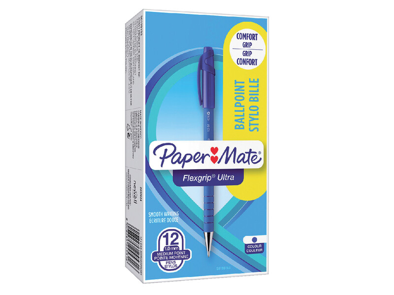 Balpen Paper Mate Flexgrip Ultra stick medium blauw 4