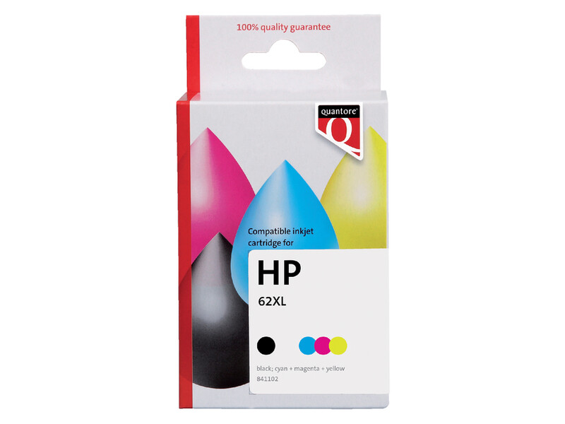 Inktcartridge Quantore  alternatief tbv HP N9J71AE 62XL zwart + kleur 1