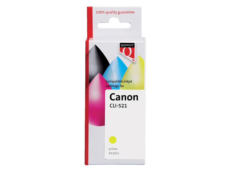 Inktcartridge Quantore alternatief tbv Canon CLI-521 geel+chip 1