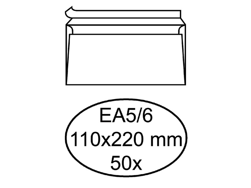 Envelop Hermes bank EA5/6 110x220mm zelfklevend wit pak à 50 stuks 1