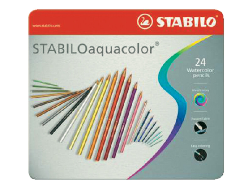 Kleurpotloden STABILO aquacolor 1624 blik à 24 kleuren 1