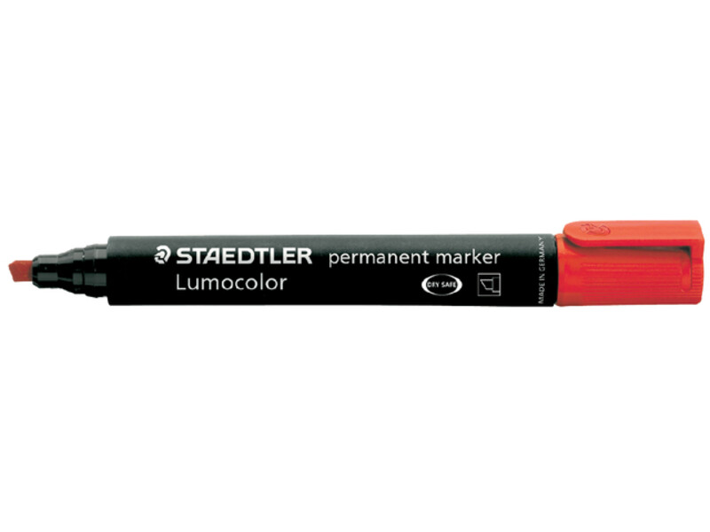 Viltstift Staedtler Lumocolor 350 permanent schuin rood 1