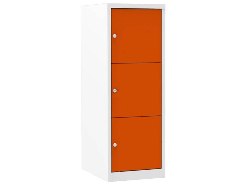 Lockerkast Ceha Multi-Color Half Hoog Glad 3-deurs 300mm Oranje 1