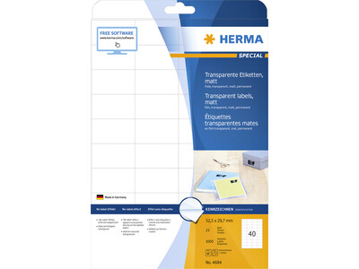 Etiket HERMA 4684 52.5x29.7mm A4 folie transparant mat 3
